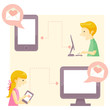 couple sending email