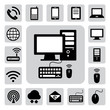 Icon set of mobile devices , computer and network connections ,I