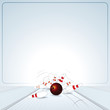 Bowling Strike. Ball Crashing into the Skittles