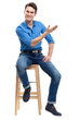 Casual man sitting