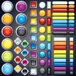 Collection of Web Buttons, Icons, Bars. Vector Image
