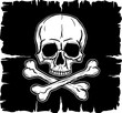 Vector: Skull and Crossbones over black flag Skull and Crossbones over black flag