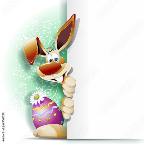 Easter Rabbit Cartoon with Panel-Coniglio di Pasqua con Pannello