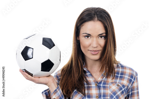 Photo: young adult woman with ball young adult woman with ball