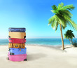 Luggage on the beach