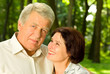 Senior happy couple embracing, outdoors