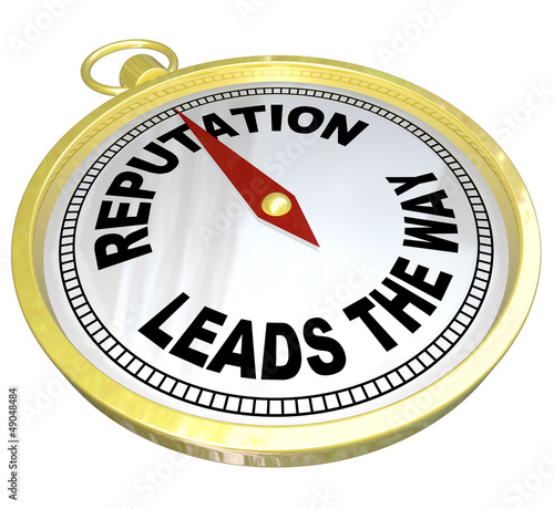 Illustration: Reputation Leads the Way Compass Trustworthy Credible Leader Reputation Leads the Way Compass Trustworthy Credible Leader