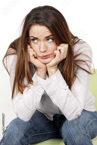 Photo: Portrait of pensive woman Portrait of pensive woman