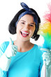 Happy cleaning woman