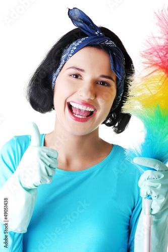 Photo: Happy cleaning woman Happy cleaning woman
