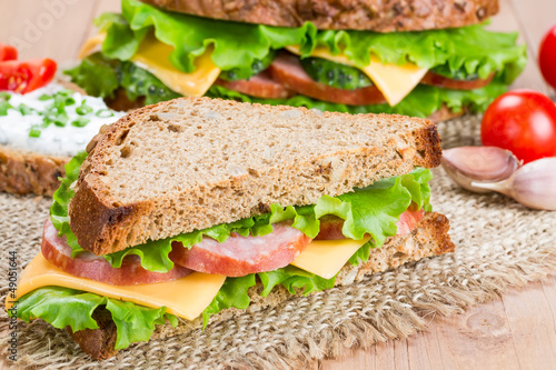 Photo: Sandwiches with ham Sandwiches with ham