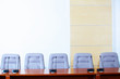Conference hall with microphones