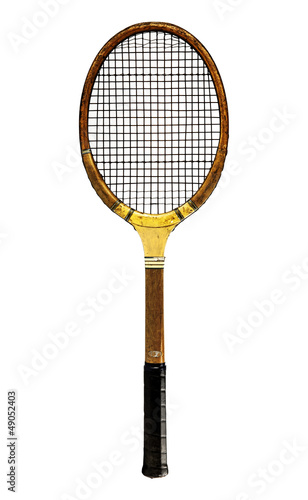 Photo: isolated tennis racket and ball isolated tennis racket and ball