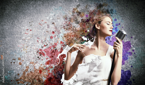 Photo: Female blonde singer Female blonde singer