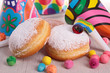 donuts and carnaval decoration