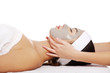Woman enjoy receiving head massage
