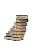 gedrehter Bücherstapel, freigestellt