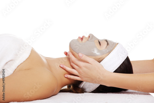 Photo: Woman enjoy receiving head massage Woman enjoy receiving head massage