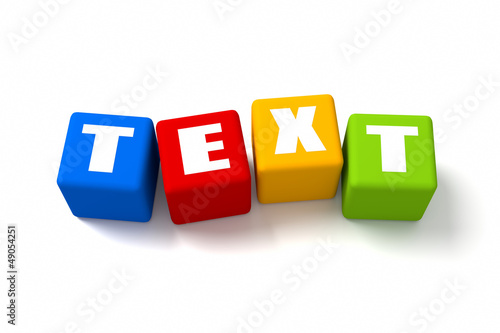 Illustration: Text Colored Cubes Text Colored Cubes