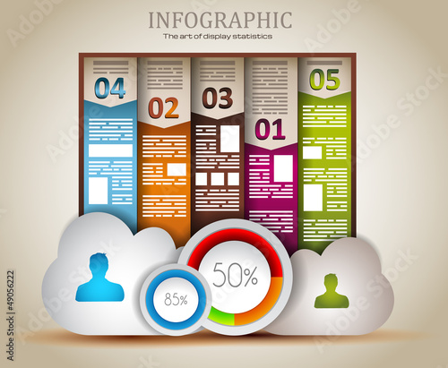 Vector: Infographic elements - Cloud and Technology Infographic elements - Cloud and Technology