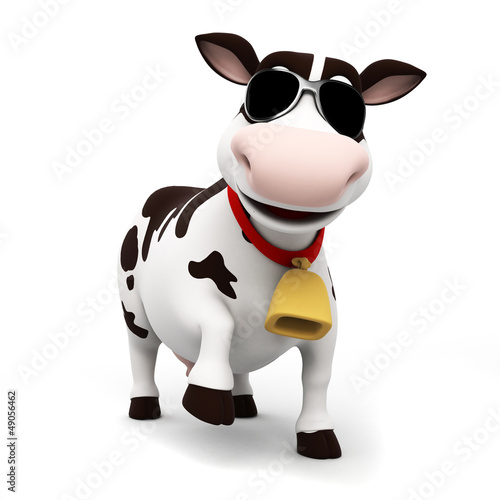 Illustration: 3d rendered illustration of a toon cow 3d rendered illustration of a toon cow