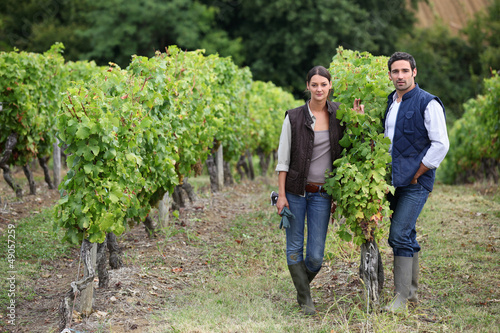 Photo: Couple posing in a vineyard Couple posing in a vineyard