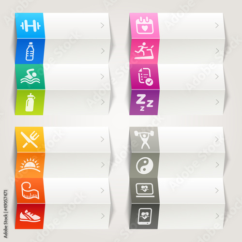 Vector: Rainbow - Health and Fitness icons / Navigation template Rainbow - Health and Fitness icons / Navigation template