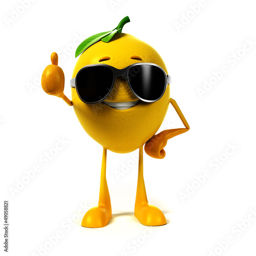 Illustration: 3d rendered illustration of a lemon character 3d rendered illustration of a lemon character