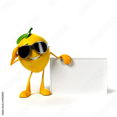 Illustration: 3d rendered illustration of a lemon character 3d rendered illustration of a lemon character