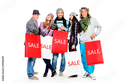 Photo: group of shoppers group of shoppers
