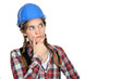 Blonde craftswoman