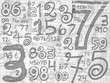 hand drawn numbers paper grid background