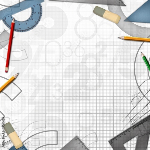 Illustration: school math drawing tools background school math drawing tools background