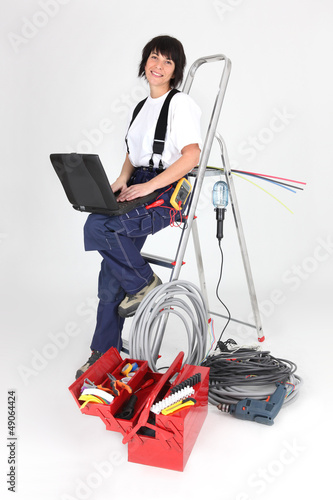 Photo: Female electrician Female electrician