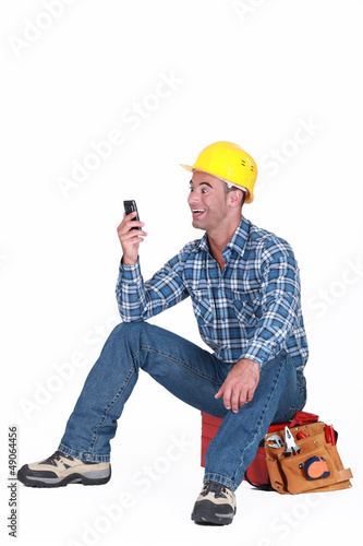 Photo: Worker receiving good news Worker receiving good news