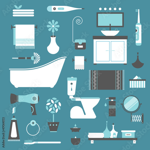 Vector: bathroom icons bathroom icons