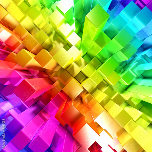 Illustration: Rainbow of colorful blocks Rainbow of colorful blocks