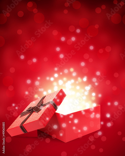 Illustration: open gift box with light insideout open gift box with light insideout