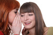 Two girls gossiping