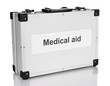 Silvery diplomat (suitcase) isolated on white