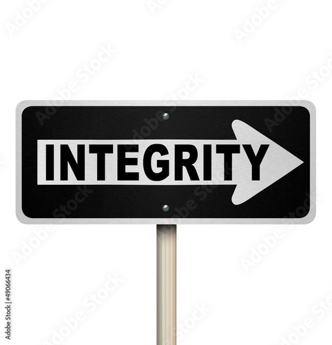 Photo: Integrity Word One-Way Street Road Sign Integrity Word One-Way Street Road Sign