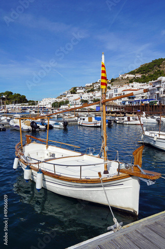 Photo: Catalan boat at dock in the Mediterranean sea Catalan boat at dock in the Mediterranean sea