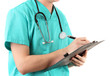Hand of doctor with pen writing
