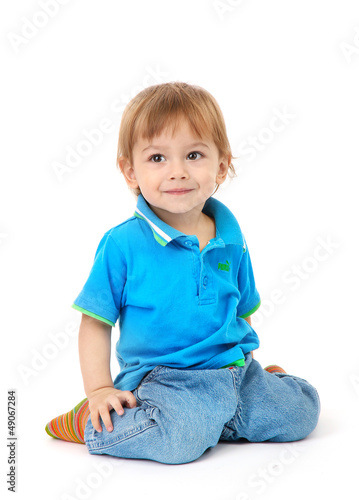 Photo: cute little boy, isolated on white cute little boy, isolated on white