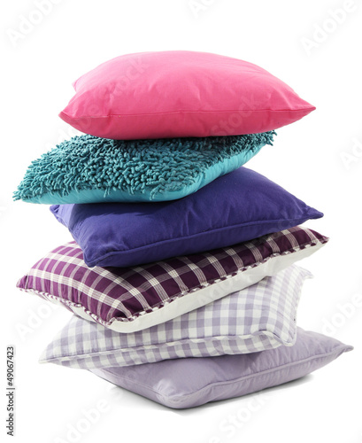 Photo: Hill colorful pillows isolated on white Hill colorful pillows isolated on white