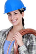 Happy woman laborer