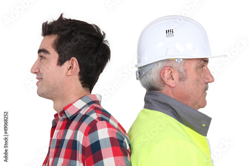 Photo: Older workers and young workers Older workers and young workers