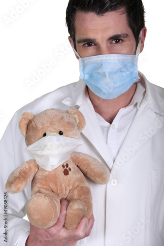 Photo: Medical mask and teddy Medical mask and teddy