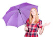 Photo: Woman with violet umbrella Woman with violet umbrella