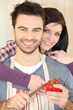 Couple cooking together